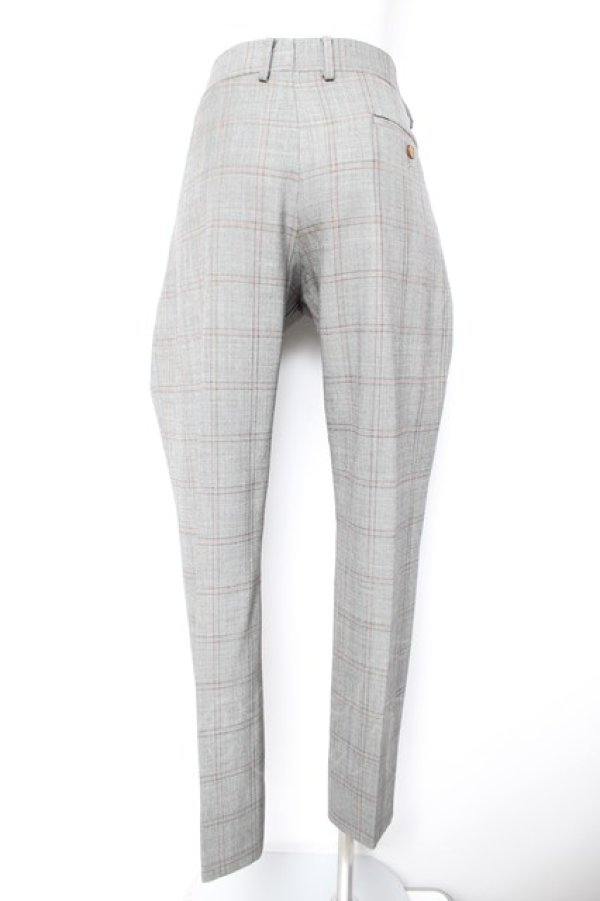 画像2: ヴィヴィアンウエストウッド MAN 中古 / チェックトラウザーズ 44 グレー  Y-26-01-28-066-pa-AS-ZY (2)