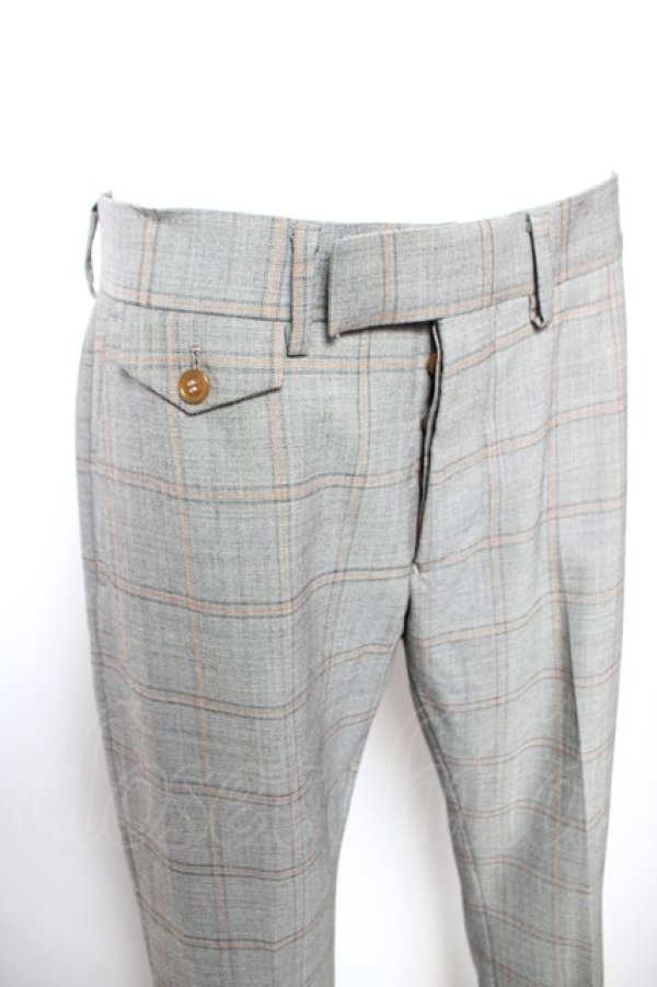 画像3: ヴィヴィアンウエストウッド MAN 中古 / チェックトラウザーズ 44 グレー  Y-26-01-28-066-pa-AS-ZY (3)