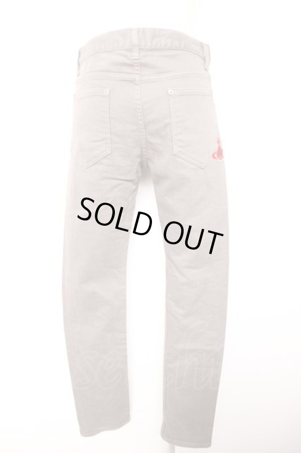 画像2: ヴィヴィアンウエストウッド MAN 中古 / オーブ刺繍デニムパンツ 44 グレー  Y-26-01-28-067-pa-AS-ZY (2)