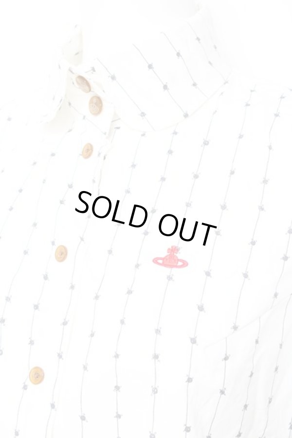 画像4: ヴィヴィアンウエストウッド 中古 / 単色オーブ刺繍ブラウス 3 ホワイト  Y-26-01-28-011-to-SZ-ZH (4)