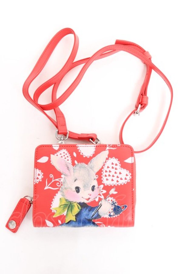 画像2: ヴィヴィアンウエストウッド 中古 / PAINTING BUNNY ショルダーウォレット  レッド  Y-26-01-28-002-gd-SZ-ZY (2)