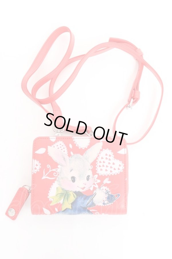 画像2: ヴィヴィアンウエストウッド 中古 / PAINTING BUNNY ショルダーウォレット  レッド  Y-26-01-28-002-gd-SZ-ZY (2)