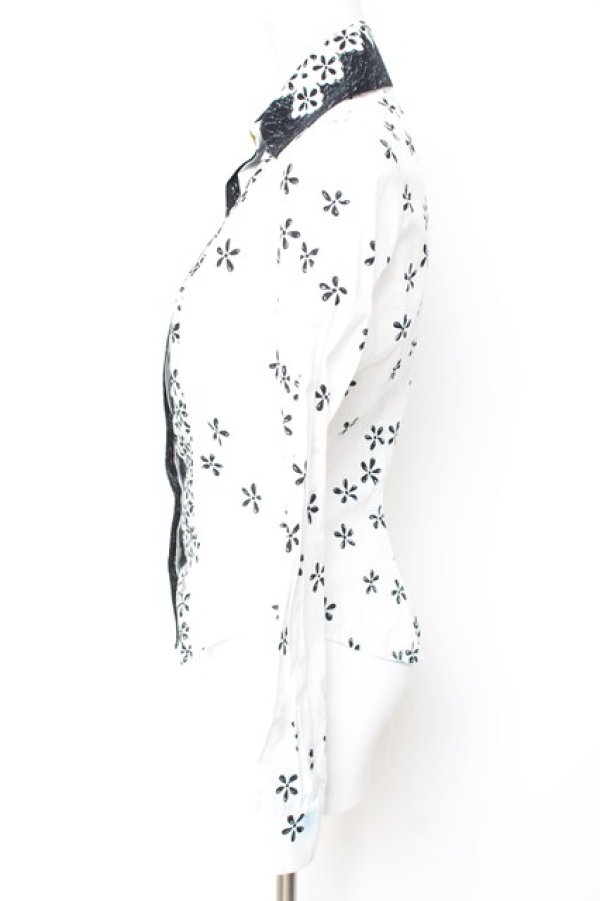 画像2: ヴィヴィアンウエストウッド 中古 / フラワープリントシャツ  白  Y-26-01-28-014-bl-AS-OS (2)