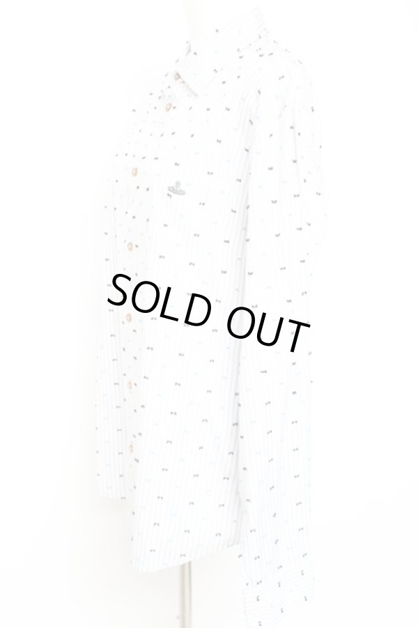 画像2: ヴィヴィアンウエストウッド MAN 中古 / CLASSIC STRIPE SHIRTS 50 グレー×ホワイト  Y-26-01-28-015-bl-SZ-ZH (2)