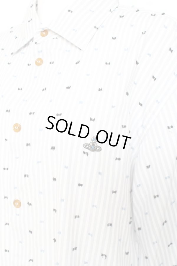 画像4: ヴィヴィアンウエストウッド MAN 中古 / CLASSIC STRIPE SHIRTS 50 グレー×ホワイト  Y-26-01-28-015-bl-SZ-ZH (4)