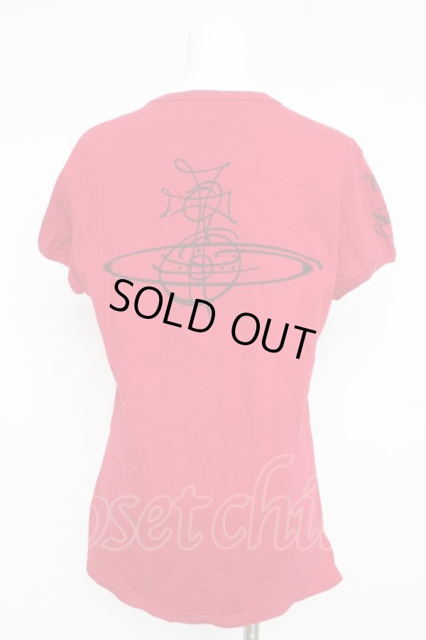 画像2: ヴィヴィアンウエストウッド MAN 中古 / クロックプリントTシャツ S レッド  Y-26-02-11-023-ts-SZ-ZS (2)
