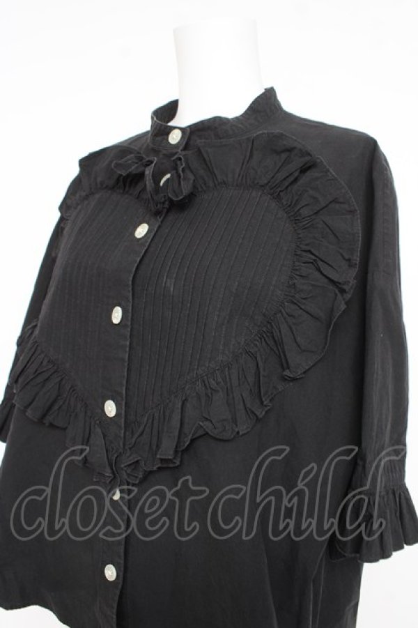 画像3: ヴィヴィアンウエストウッド 中古 / タイプライターハートフリルブラウス  ブラック  Y-26-02-11-003-bl-IG-ZY (3)