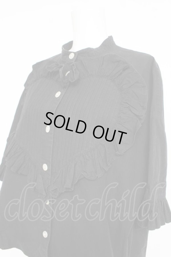 画像3: ヴィヴィアンウエストウッド 中古 / タイプライターハートフリルブラウス  ブラック  Y-26-02-11-003-bl-IG-ZY (3)