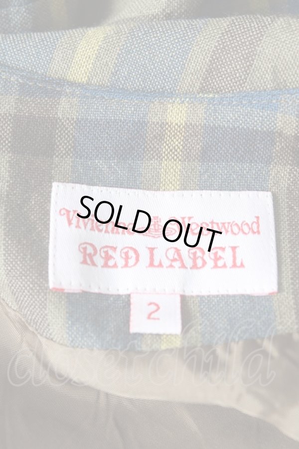 画像4: ヴィヴィアンウエストウッド 中古 / チェックノースリーブワンピース 2 カーキ  Y-26-02-11-033-op-SZ-ZY (4)