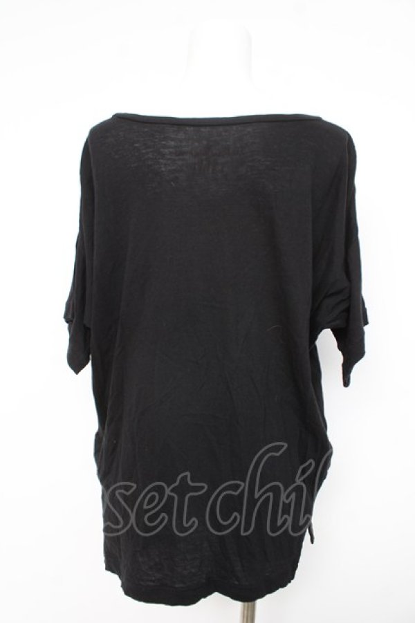 画像2: ヴィヴィアンウエストウッド 中古 /  ローズプリント変形Ｔシャツ 2 黒  Y-26-02-11-005-to-SZ-ZS (2)