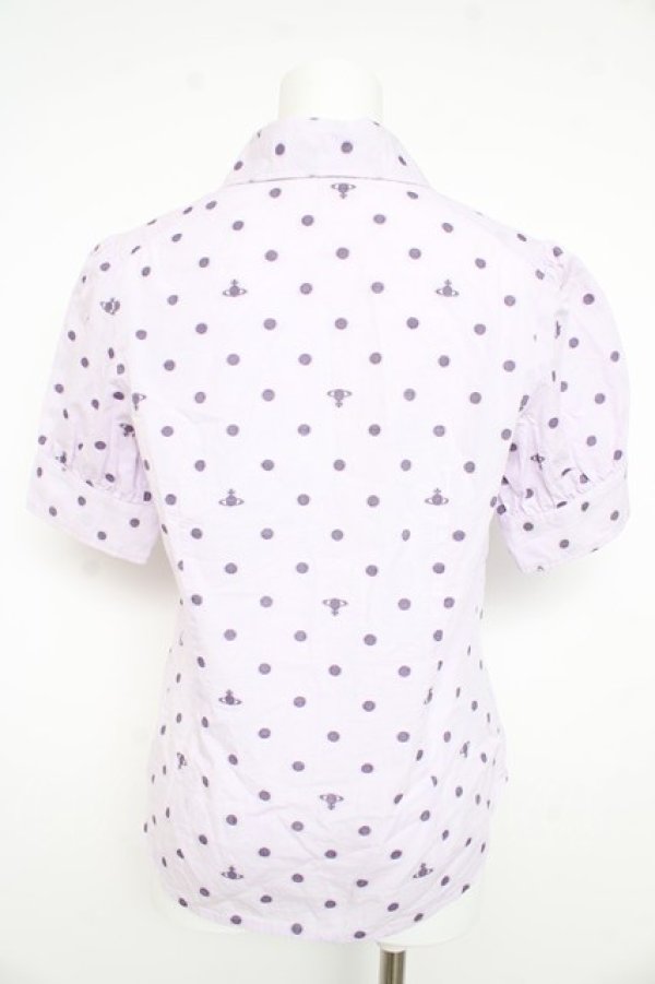 画像2: ヴィヴィアンウエストウッド 中古 / ドットオーブブラウス 3 ラベンダー  Y-26-02-11-002-bl-SZ-ZY (2)