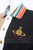 画像3: ヴィヴィアンウエストウッド 中古 / リメイクPOLOトップ オーブスター刺繍 00 黒×ベージュ  Y-26-02-11-021-to-SZ-ZY (3)