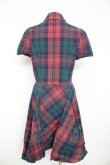 画像2: ヴィヴィアンウエストウッド 中古 / タータンチェックシャツワンピース 2 レッド×ネイビー×グリーン  Y-26-02-22-025-op-SZ-ZY (2)