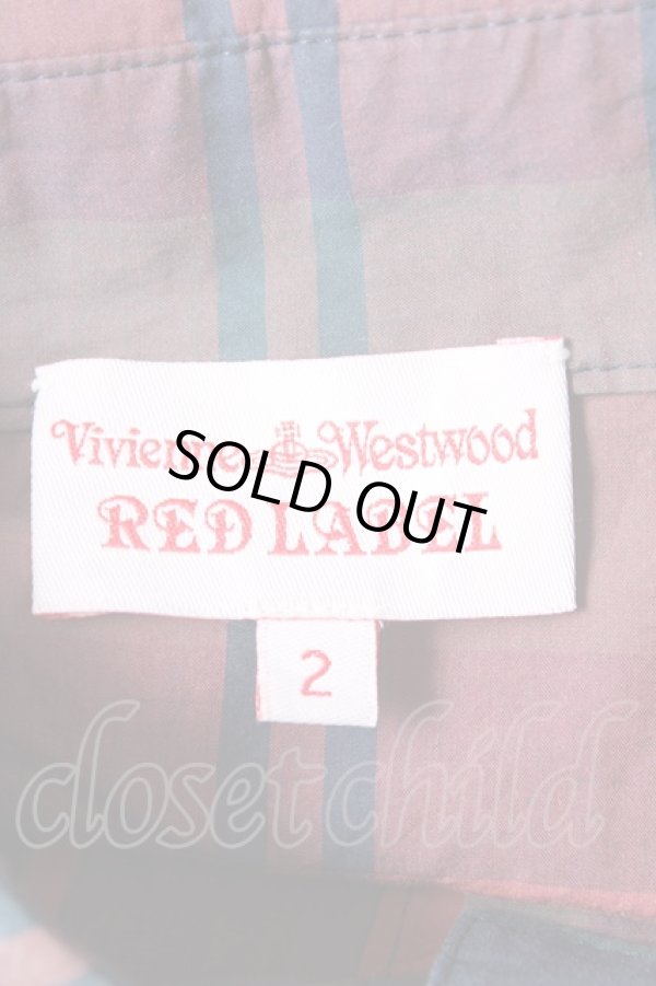 画像4: ヴィヴィアンウエストウッド 中古 / タータンチェックシャツワンピース 2 レッド×ネイビー×グリーン  Y-26-02-22-025-op-SZ-ZY (4)