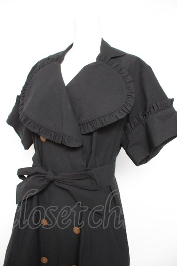 画像3: ヴィヴィアンウエストウッド 中古 / ラブフリル襟シャツワンピース 00 ブラック  Y-26-02-22-028-op-SZ-ZY (3)