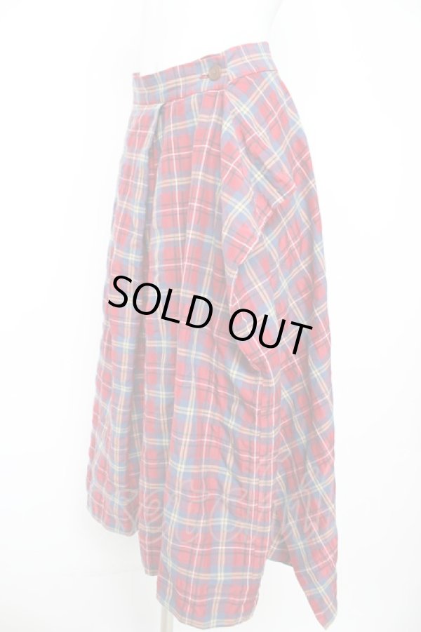 画像3: ヴィヴィアンウエストウッド 中古 / タータンチェック変形スカート 02 赤  Y-26-02-22-029-bl-SZ-ZY (3)