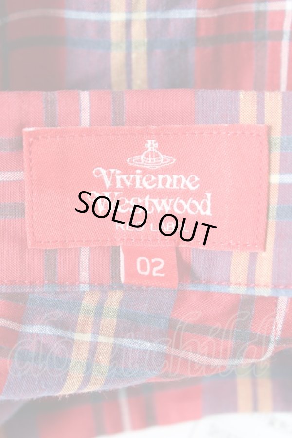 画像4: ヴィヴィアンウエストウッド 中古 / タータンチェック変形スカート 02 赤  Y-26-02-22-029-bl-SZ-ZY (4)