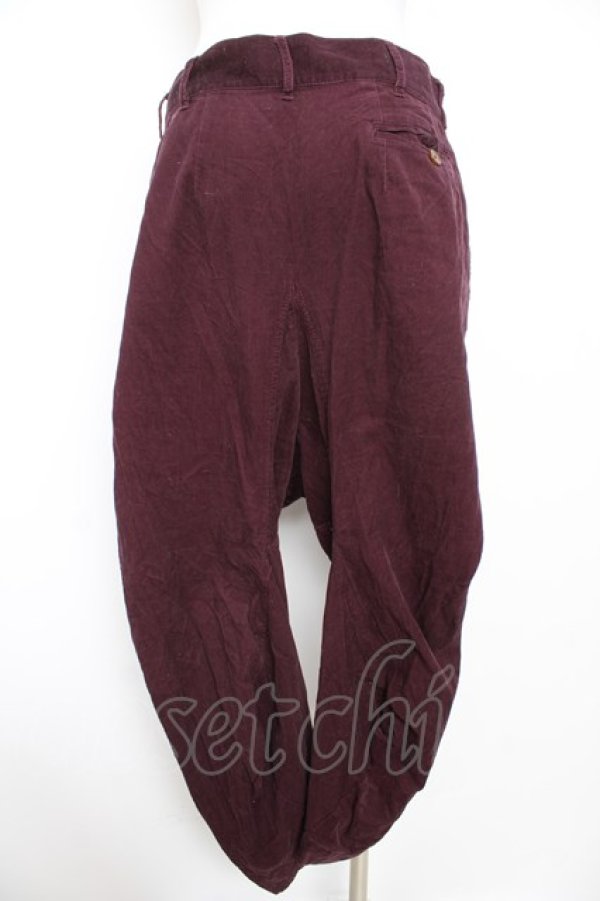画像2: ヴィヴィアンウエストウッド 中古 / コーデュロイサルエルパンツ 03 バーガンディー  Y-26-02-22-032-pa-SZ-ZY (2)