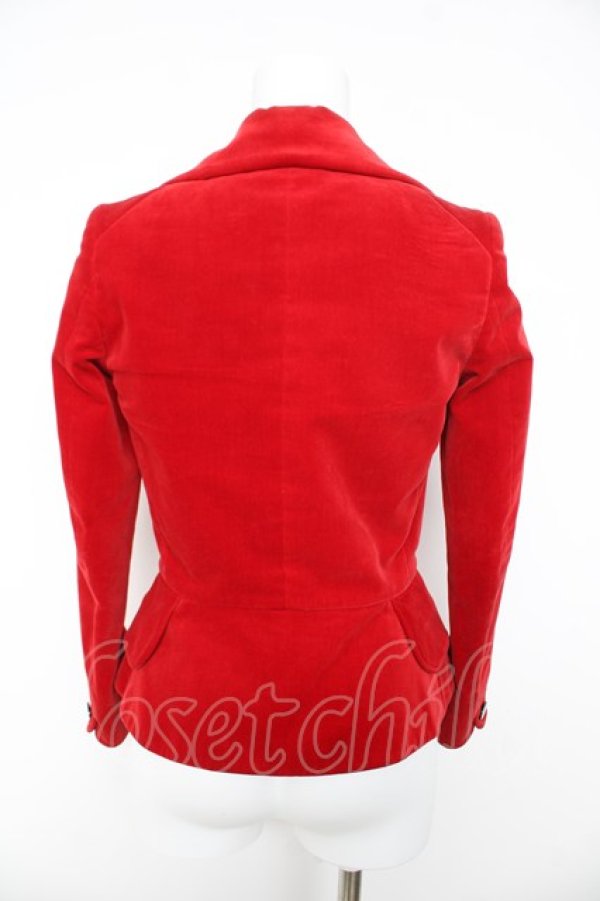 画像2: ヴィヴィアンウエストウッド 中古 / 別珍ラブジャケット 1 レッド×ブラック  Y-26-02-22-033-jc-SZ-ZY (2)
