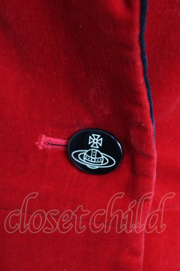 画像4: ヴィヴィアンウエストウッド 中古 / 別珍ラブジャケット 1 レッド×ブラック  Y-26-02-22-033-jc-SZ-ZY (4)