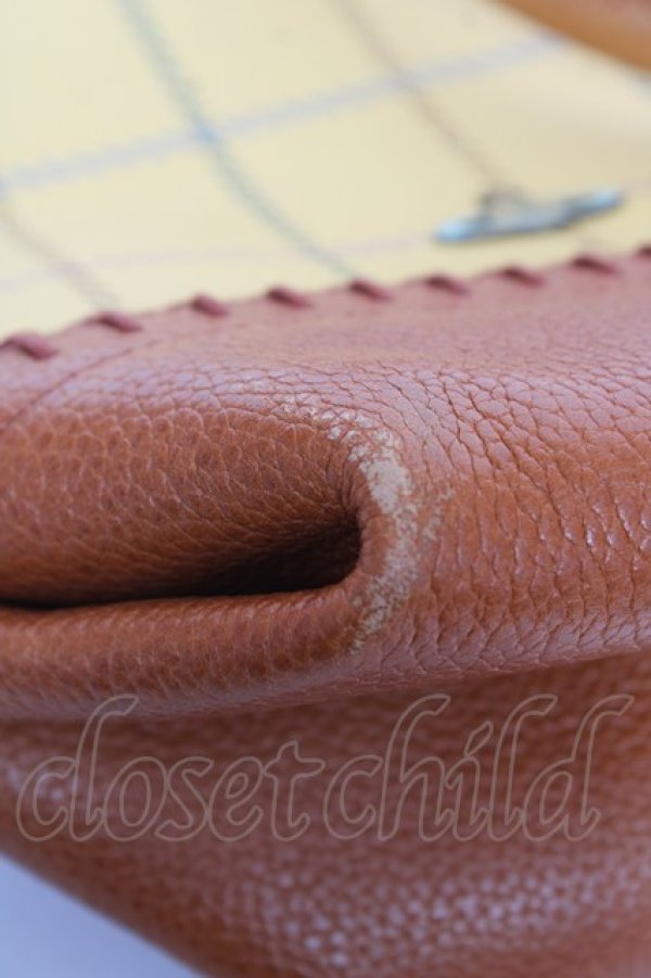 画像5: ヴィヴィアンウエストウッド 中古 / ORB チェック柄レザーバッグ  イエロー  Y-26-02-22-014-ba-SZ-ZY (5)