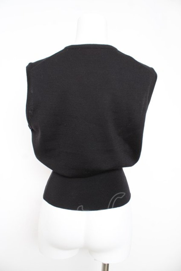 画像2: ヴィヴィアンウエストウッド 中古 / カラーオーブ刺繍ニットベスト  ブラック  Y-26-02-22-020-to-SZ-ZY (2)