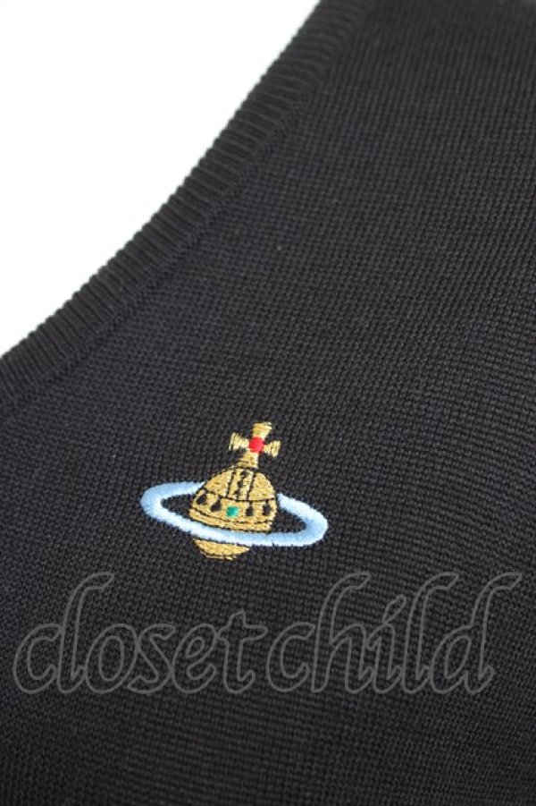 画像3: ヴィヴィアンウエストウッド 中古 / カラーオーブ刺繍ニットベスト  ブラック  Y-26-02-22-020-to-SZ-ZY (3)