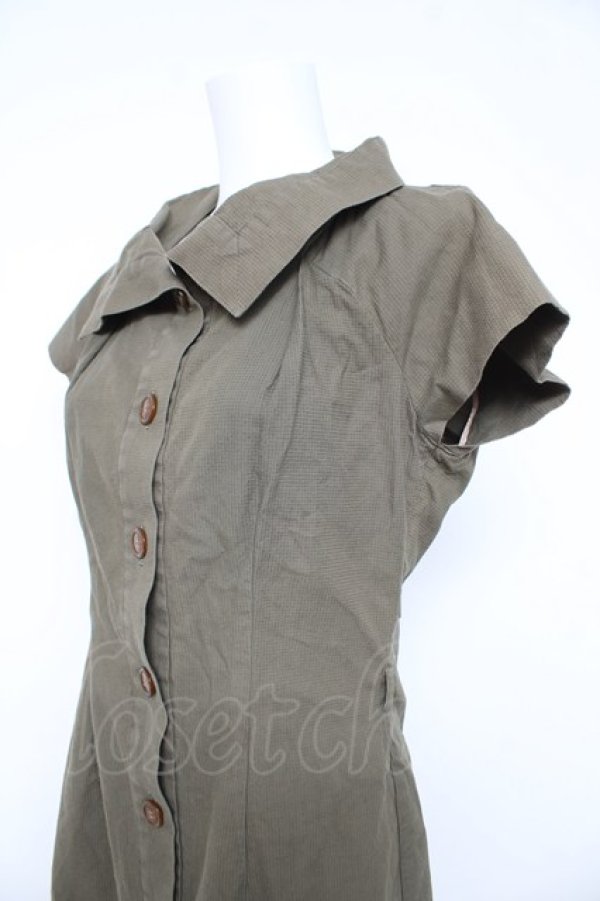 画像3: ヴィヴィアンウエストウッド 中古 / シャツワンピース 03 カーキ  Y-26-02-22-022-op-SZ-ZY (3)