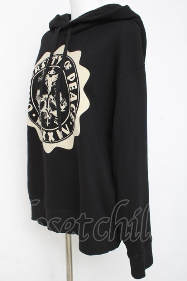 画像2: ヴィヴィアンウエストウッド MAN 中古 / UNIVERSITY OF PEACEパーカ 44 ブラック  Y-26-03-15-024-to-SZ-ZY (2)