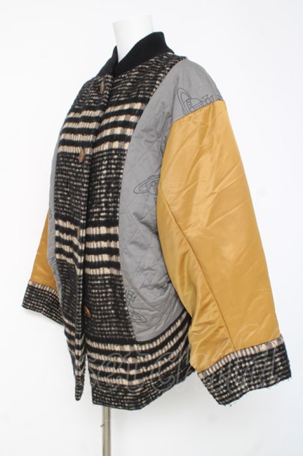 画像2: ヴィヴィアンウエストウッド 中古 / ブランケットチェックブロッキングバファージャケット 00 黒ベース  Y-26-03-15-027-co-SZ-ZY (2)