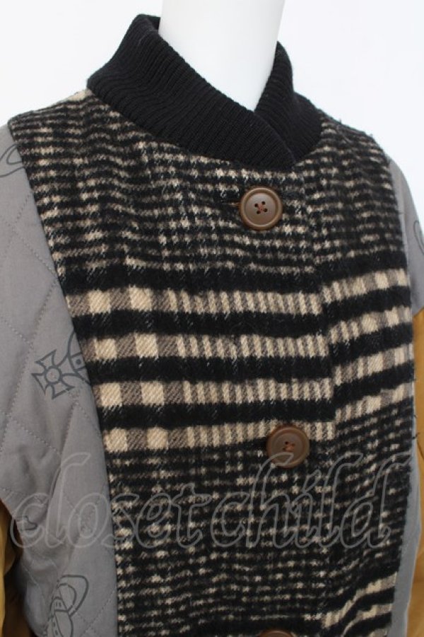 画像4: ヴィヴィアンウエストウッド 中古 / ブランケットチェックブロッキングバファージャケット 00 黒ベース  Y-26-03-15-027-co-SZ-ZY (4)