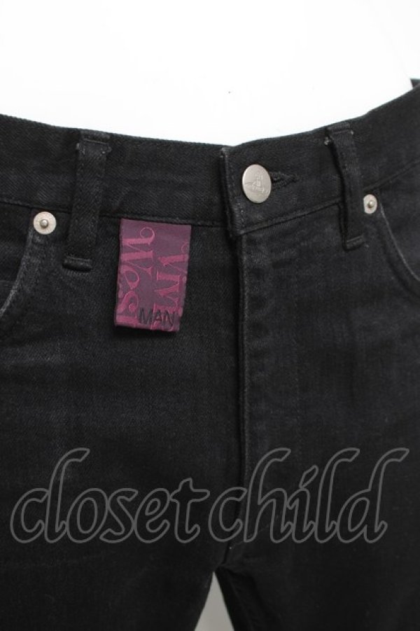 画像4: ヴィヴィアンウエストウッド MAN 中古 / ORB プリントデニムパンツ 44 ブラック  Y-26-03-15-029-pa-SZ-ZY (4)