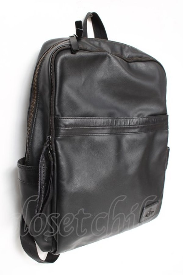 画像2: ヴィヴィアンウエストウッド 中古 / ORBプレート バックパック/リュック  ブラック  Y-26-03-15-015-ba-SZ-ZY (2)