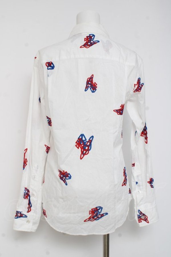画像3: ヴィヴィアンウエストウッド MAN 中古 / スプレーカンORBハルスカラーシャツ 44 ホワイト  Y-26-03-15-020-bl-SZ-ZY (3)