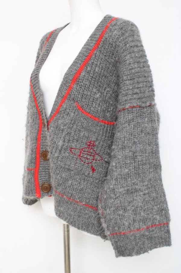 画像2: ヴィヴィアンウエストウッド 中古 / ウルグアイウールローゲージカーディガン 00 グレー  Y-26-03-15-022-to-SZ-ZY (2)