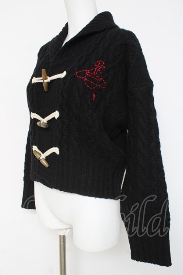 画像2: ヴィヴィアンウエストウッド 中古 / ケーブルORBカーディガン 00 黒  Y-26-03-15-023-to-SZ-ZY (2)