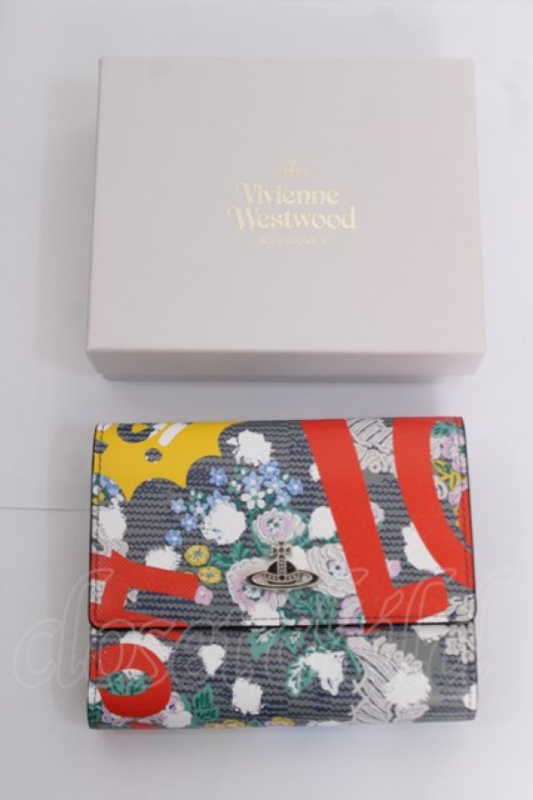 画像7: ヴィヴィアンウエストウッド 中古 /IZZARD PRINT 二ツ折リ財布  グレー  Y-26-03-22-031-gd-SZ-ZY (7)