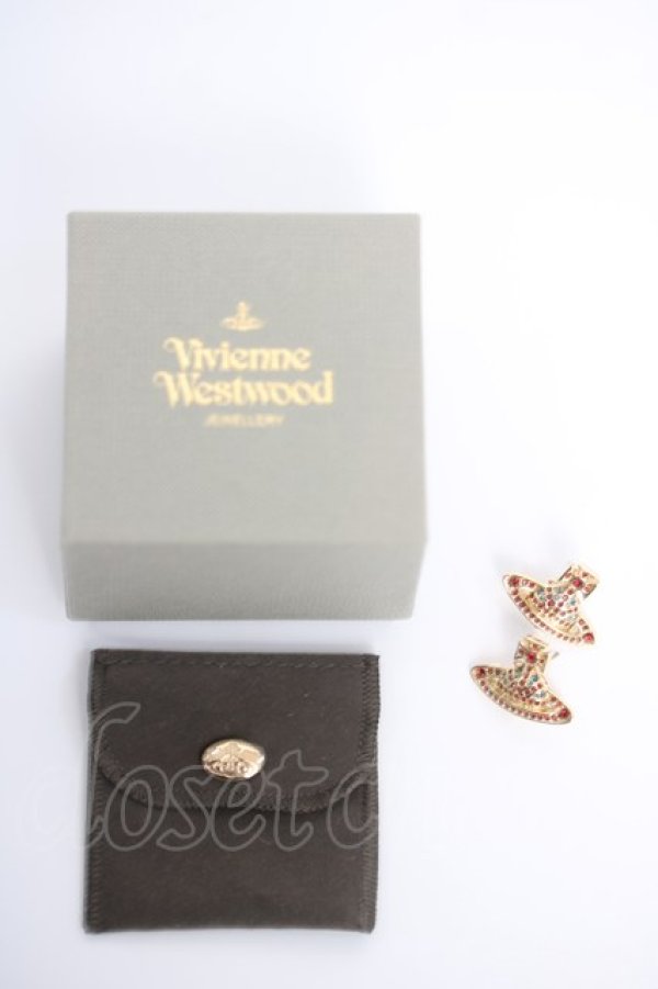 画像4: ヴィヴィアンウエストウッド 中古 / ユニオンストーンオーブピアス  ゴールド  Y-26-03-22-003-ac-SZ-ZY (4)