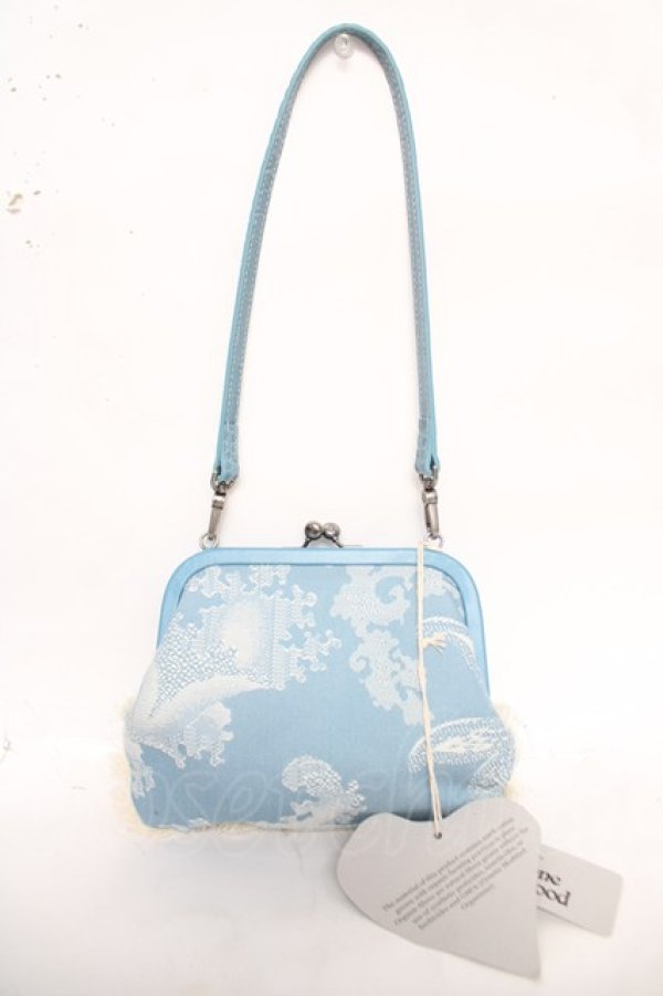 画像2: ヴィヴィアンウエストウッド 中古 / JACQUARD FRINGE BAG  サックス  Y-26-03-22-038-ba-SZ-ZY (2)