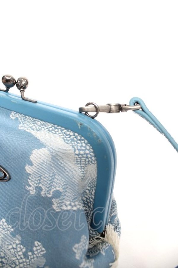 画像4: ヴィヴィアンウエストウッド 中古 / JACQUARD FRINGE BAG  サックス  Y-26-03-22-038-ba-SZ-ZY (4)