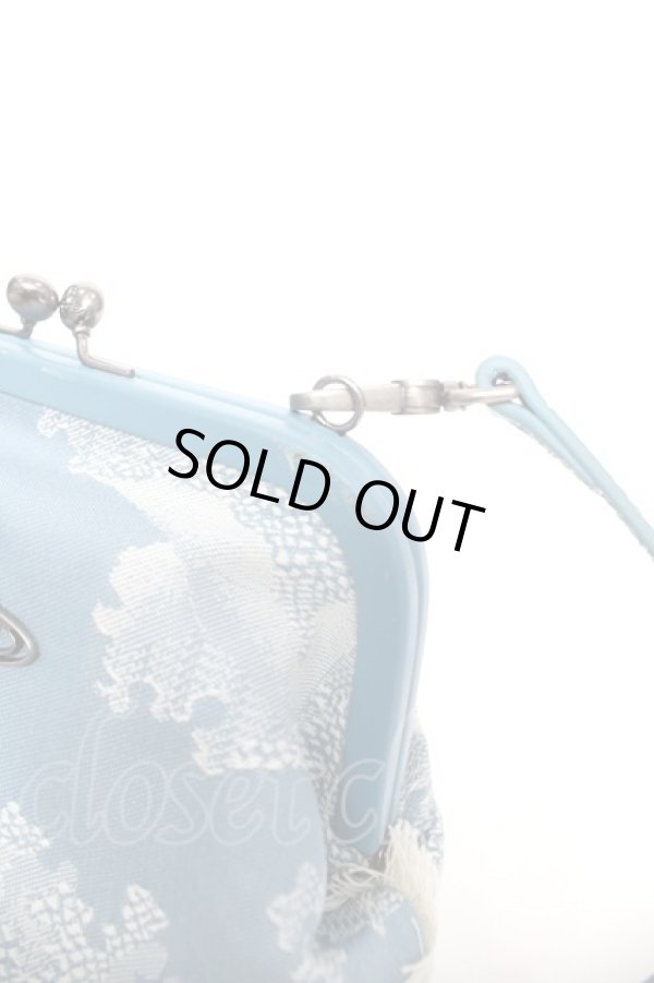 画像4: ヴィヴィアンウエストウッド 中古 / JACQUARD FRINGE BAG  サックス  Y-26-03-22-038-ba-SZ-ZH (4)