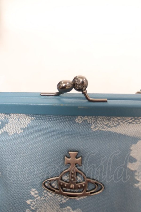 画像6: ヴィヴィアンウエストウッド 中古 / JACQUARD FRINGE BAG  サックス  Y-26-03-22-038-ba-SZ-ZY (6)