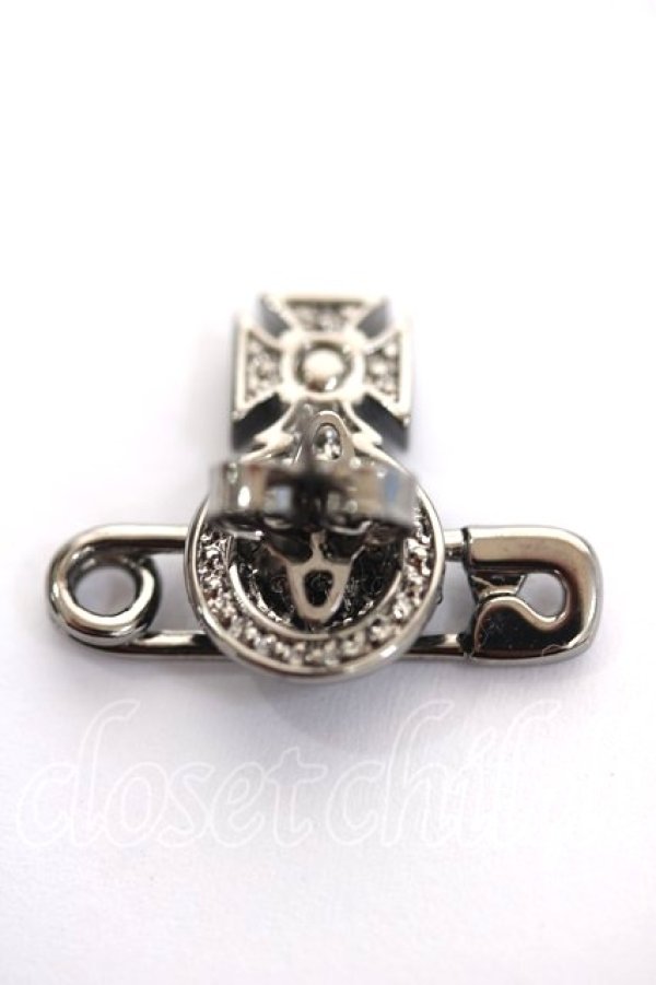 画像2: ヴィヴィアンウエストウッド MAN 中古 / KITTYシングルピアス  シルバー×ブラック  Y-26-03-22-007-er-SZ-ZY (2)