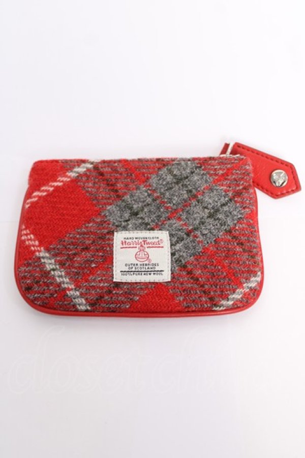 画像2: ヴィヴィアンウエストウッド 中古 / Tartan Wool Coin Purse  レッド  Y-26-03-22-029-gd-SZ-ZY (2)