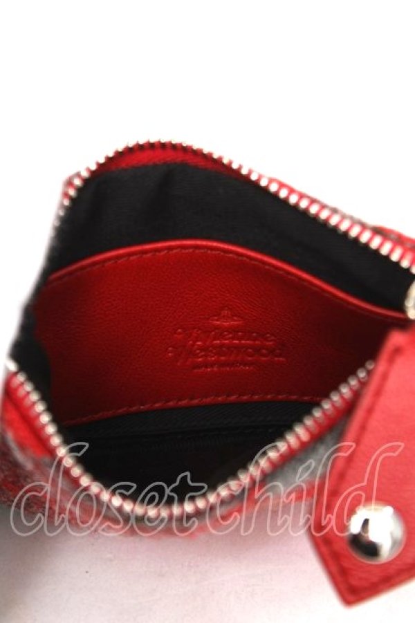 画像4: ヴィヴィアンウエストウッド 中古 / Tartan Wool Coin Purse  レッド  Y-26-03-22-029-gd-SZ-ZY (4)