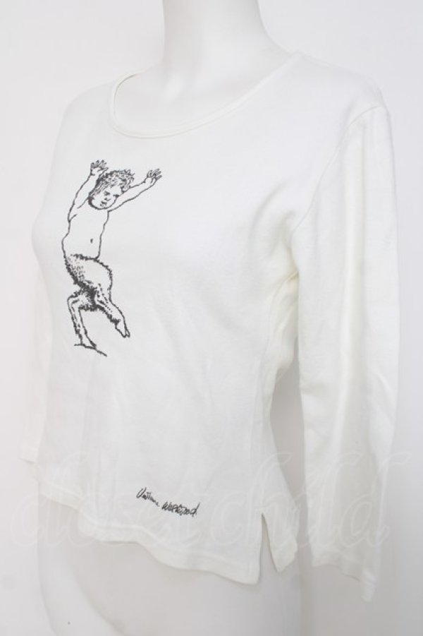 画像3: ヴィヴィアンウエストウッド 中古 / サティアプリントカットソー S ホワイト  Y-26-04-08-021-to-SZ-ZY (3)