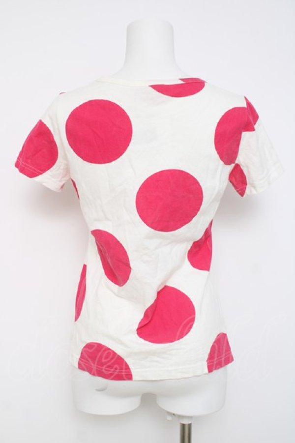 画像2: ヴィヴィアンウエストウッド 中古 / スポット柄リボンオーブ刺繍Tシャツ 1 ホワイト  Y-26-04-08-024-to-SZ-ZY (2)
