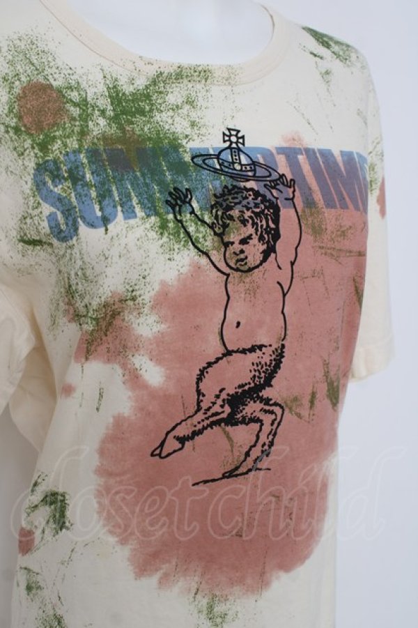 画像4: ヴィヴィアンウエストウッド MAN 中古 / サティアプリントワインステインTシャツ S 生成リ  Y-26-04-08-025-ts-SZ-ZY (4)
