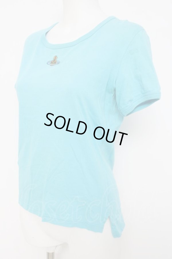 画像3: ヴィヴィアンウエストウッド 中古 / カラーオーブ刺繍Tシャツ XS ブルー  Y-26-04-08-028-ts-SZ-ZY (3)