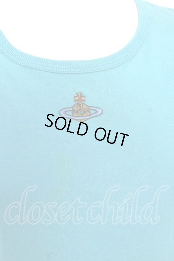 画像4: ヴィヴィアンウエストウッド 中古 / カラーオーブ刺繍Tシャツ XS ブルー  Y-26-04-08-028-ts-SZ-ZY (4)